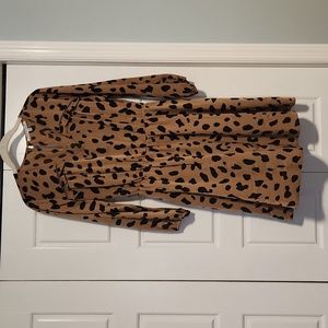 long sleeve animal print dress